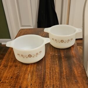 Vintage White Bowls with Floral Design
